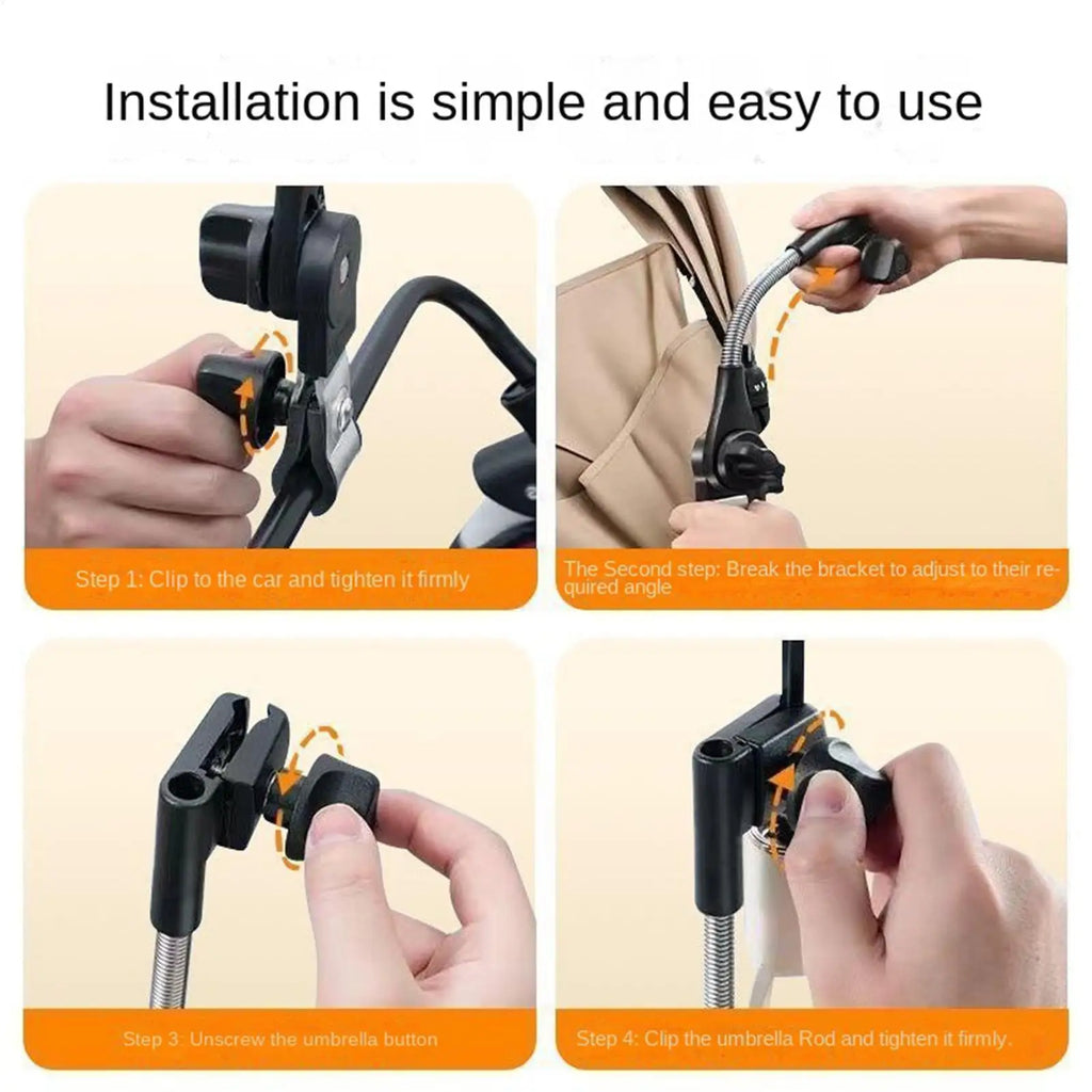 Umbrella Clamp For Chair Wheelchair Sun Shade Support Camping Chair Sunshade Support For Patio Picnic Balcony Lawn Beach Camping Zpaxo