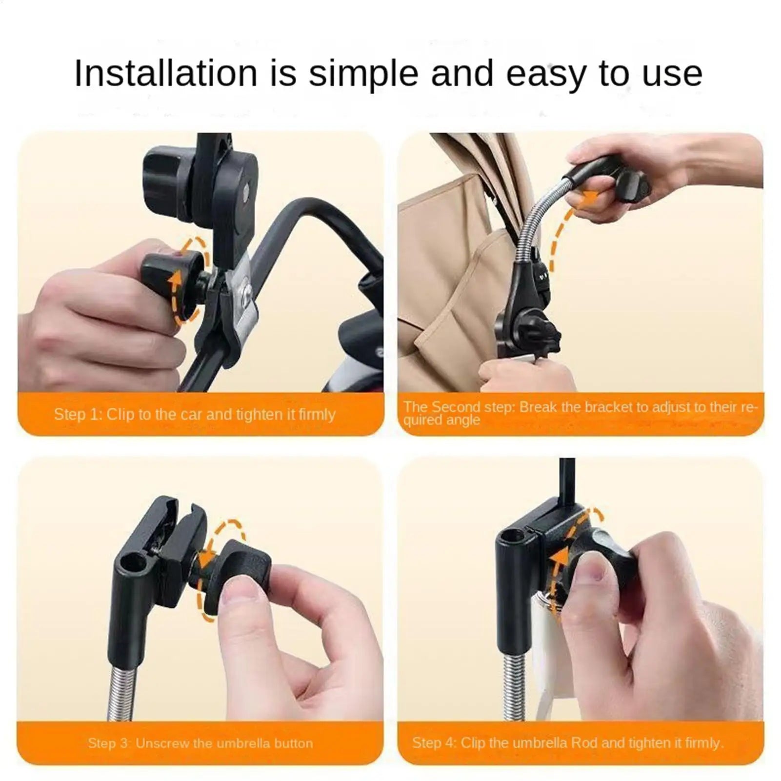 Umbrella Clamp For Chair Wheelchair Sun Shade Support Camping Chair Sunshade Support For Patio Picnic Balcony Lawn Beach Camping Zpaxo