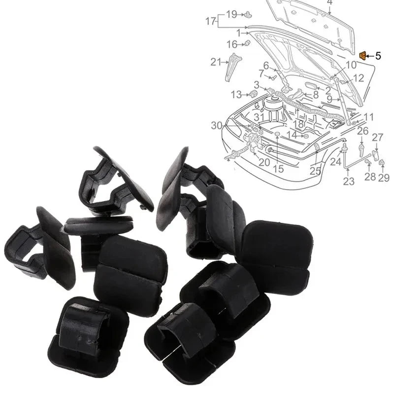 Hood Insulation Clips Rivet Retainer | VW Polo Tiguan Passat SEAT Skoda