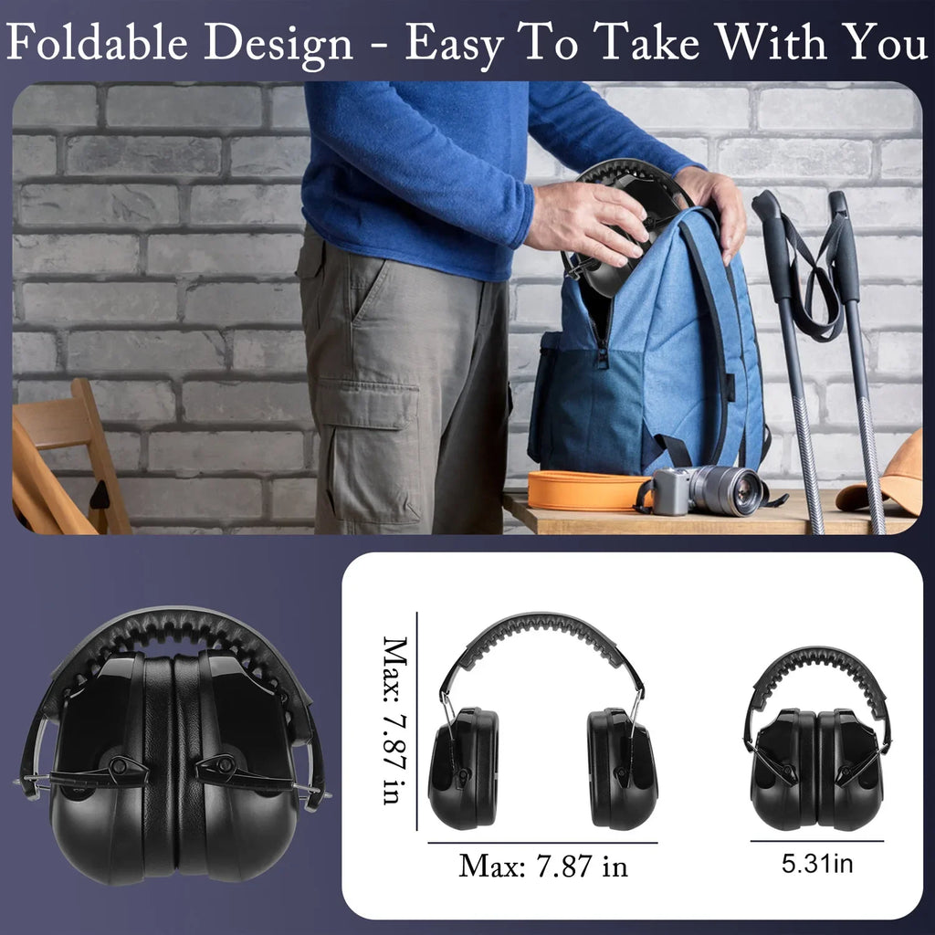 Anti-noise Earmuffs Adjustable Ear Protector Hearing Headphones Zpaxo