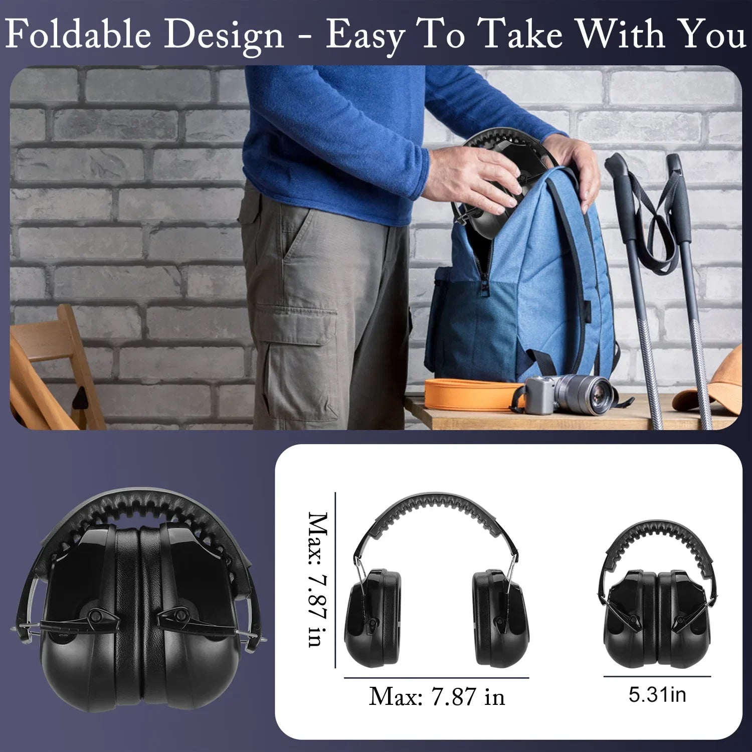Anti-noise Earmuffs Adjustable Ear Protector Hearing Headphones Zpaxo