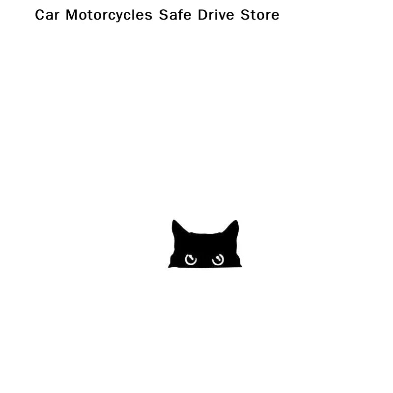 CM10PCS Cute Cat Peeker Decal Car Black Sticker Blank Button Vinyl