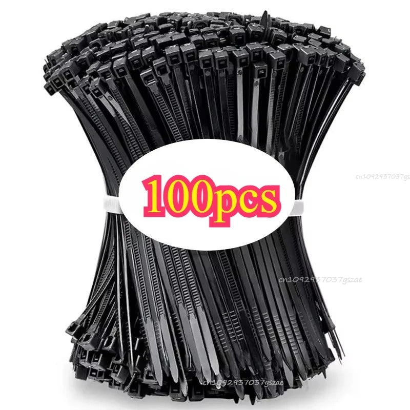 Cables Tie Universal Nylon Tie with Pin Button Fasteners Plastic Self-Locking Motorcycle Car Black Fastening Strap Cable Tie Zpaxo