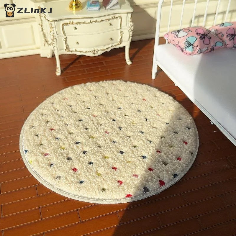 ▶Miniature Plush Carpet Fluffy Mat Model 1/12 Dollhouse Photography Prop Kids Pretend Play Toys Doll House Mini Decoration Gifts Zpaxo