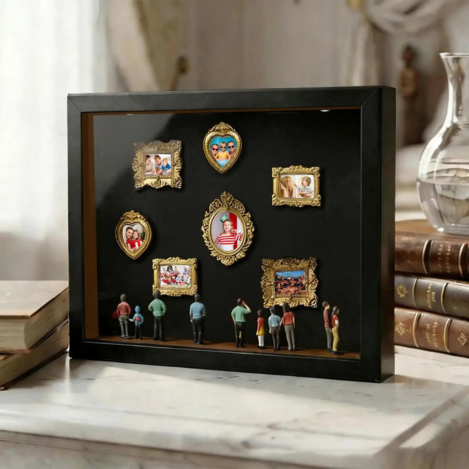 Mini Museum Picture Frame Tiny Display Box Deep Relief Figurines DIY