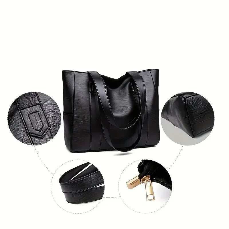 2025 Capacity Vintage Large Tote Bag Retro Vegan Shoulder Casual