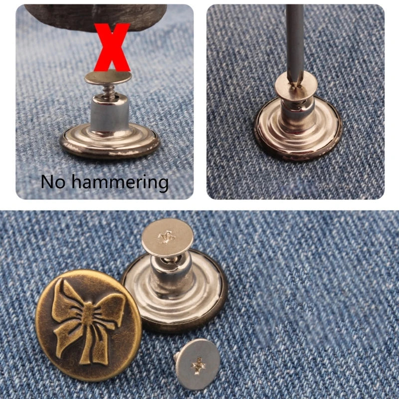 Waistband Button Jeans Buttons Trousers Replacement DIY