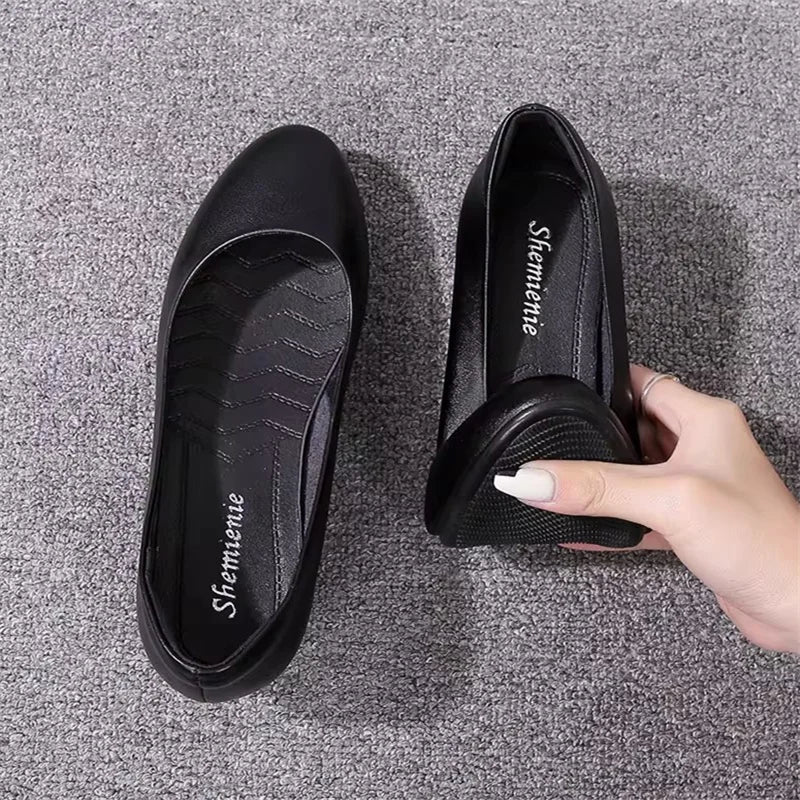 Spring Work Shoes Black Professional Women Heels Pumps Low-heeled Zpaxo