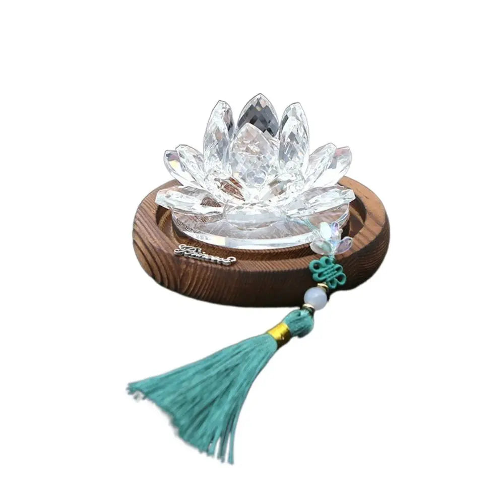 Good Luck Lotus Crystal Car Ornament Realistic Chinese Center Console Zpaxo