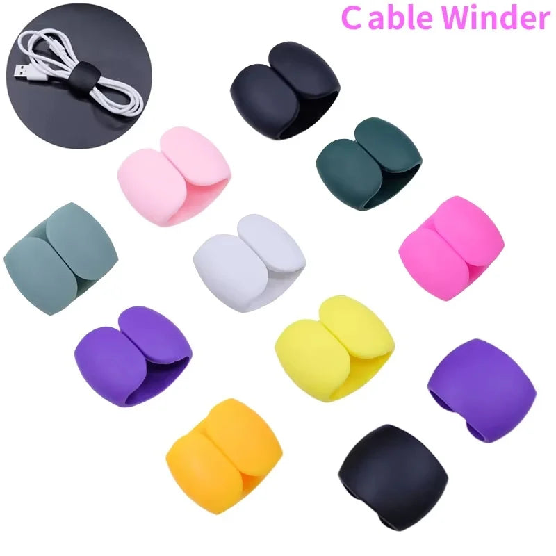 5- Travel Cable Organizer Charge Winder Protectors USB Data Cord Clip Zpaxo