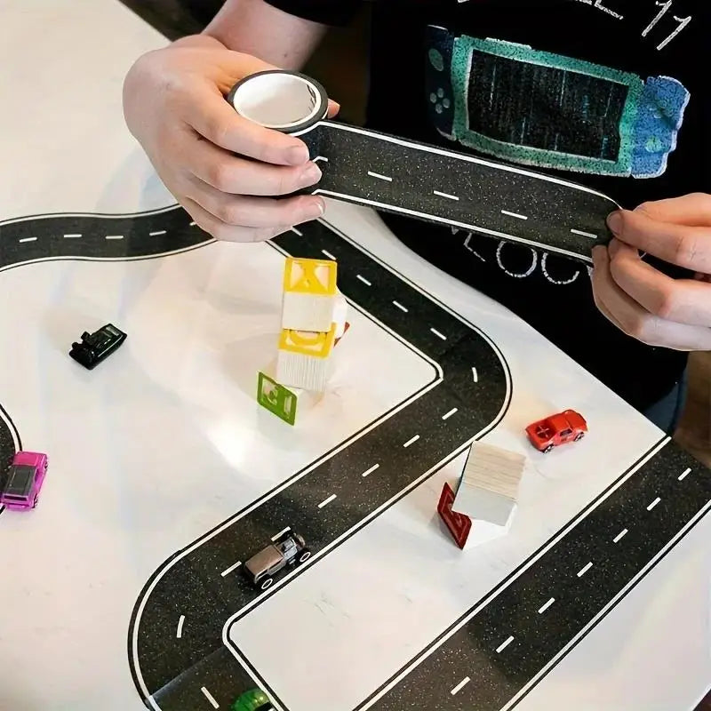5m Black Roadway Tape Black Road Stickers Tape Residue Free Car Road Track Tape For Kids Birthday Party Racing Party Decorations Zpaxo