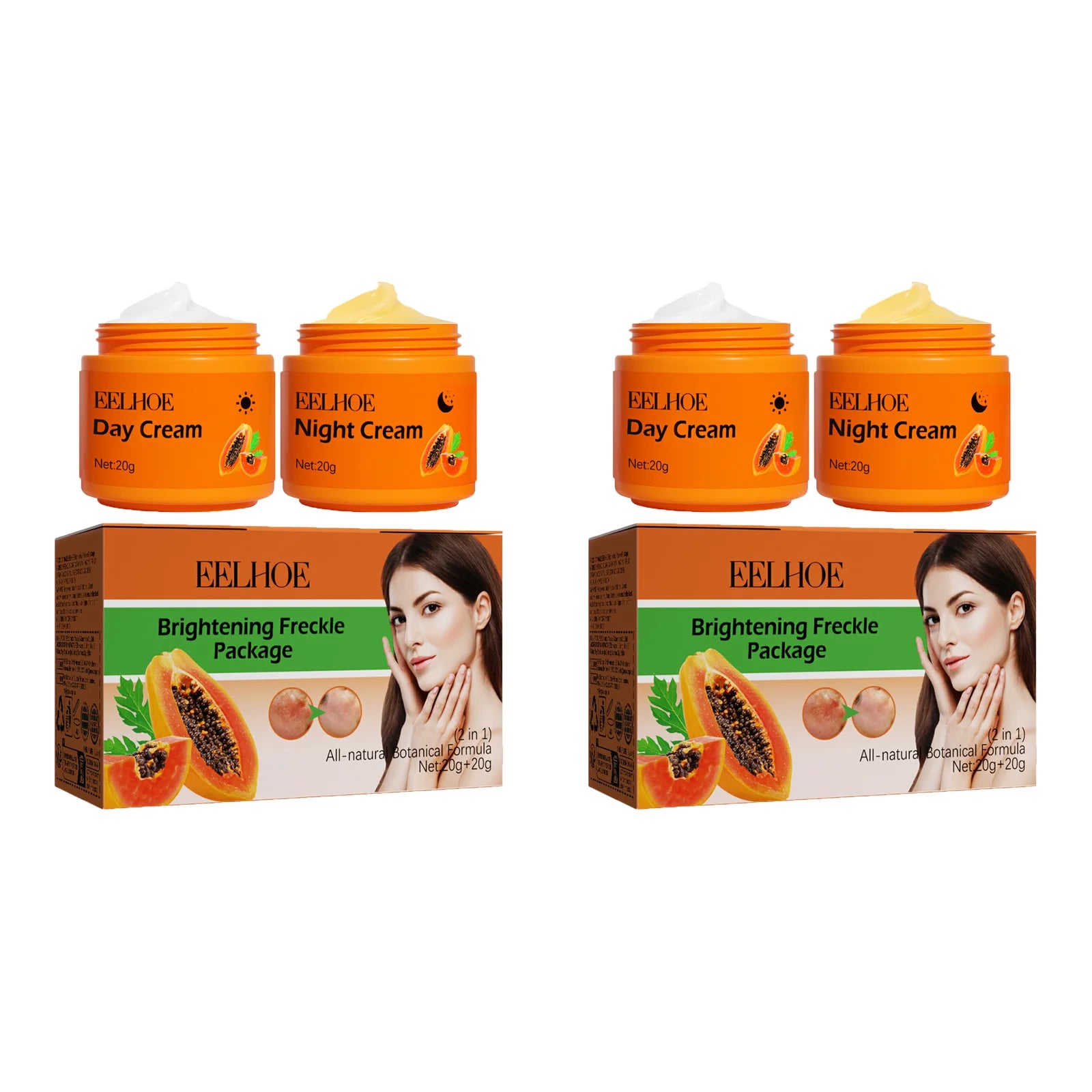 Papaya Day & Night Face Cream Set – Dark Spot & Freckle Corrector Brightening Face Cream Zpaxo 2 Sets