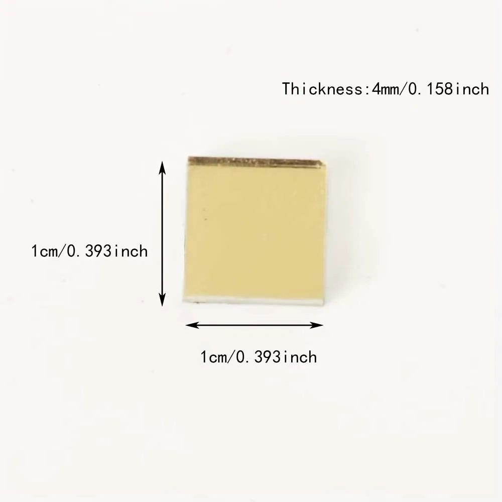 100-Pack Golden Mirror Mosaic Glass Tiles – DIY Craft Kit Mosaic Craft Tiles Zpaxo
