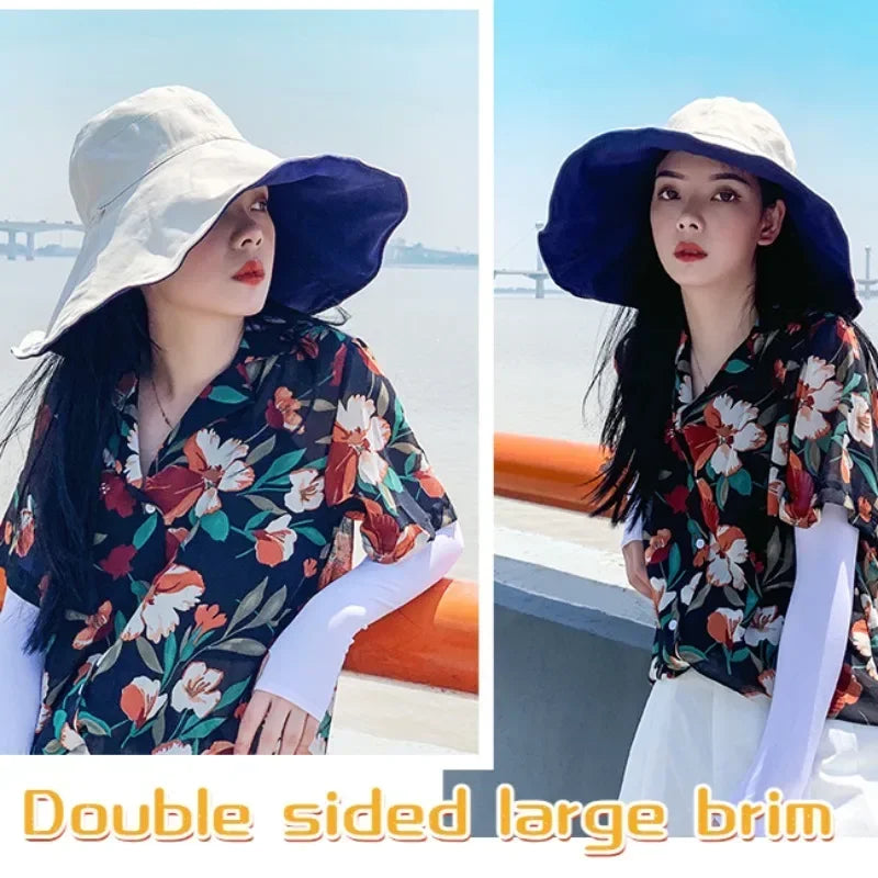 Wide Brimmed Sun Hat Women UV Resistant Hiking Fisherman Foldable