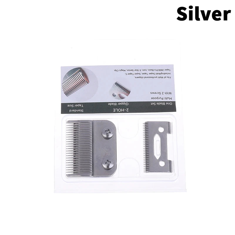 Professional Replacement 2-Hole Clipper Blade Compatible Cordless Zpaxo Silver