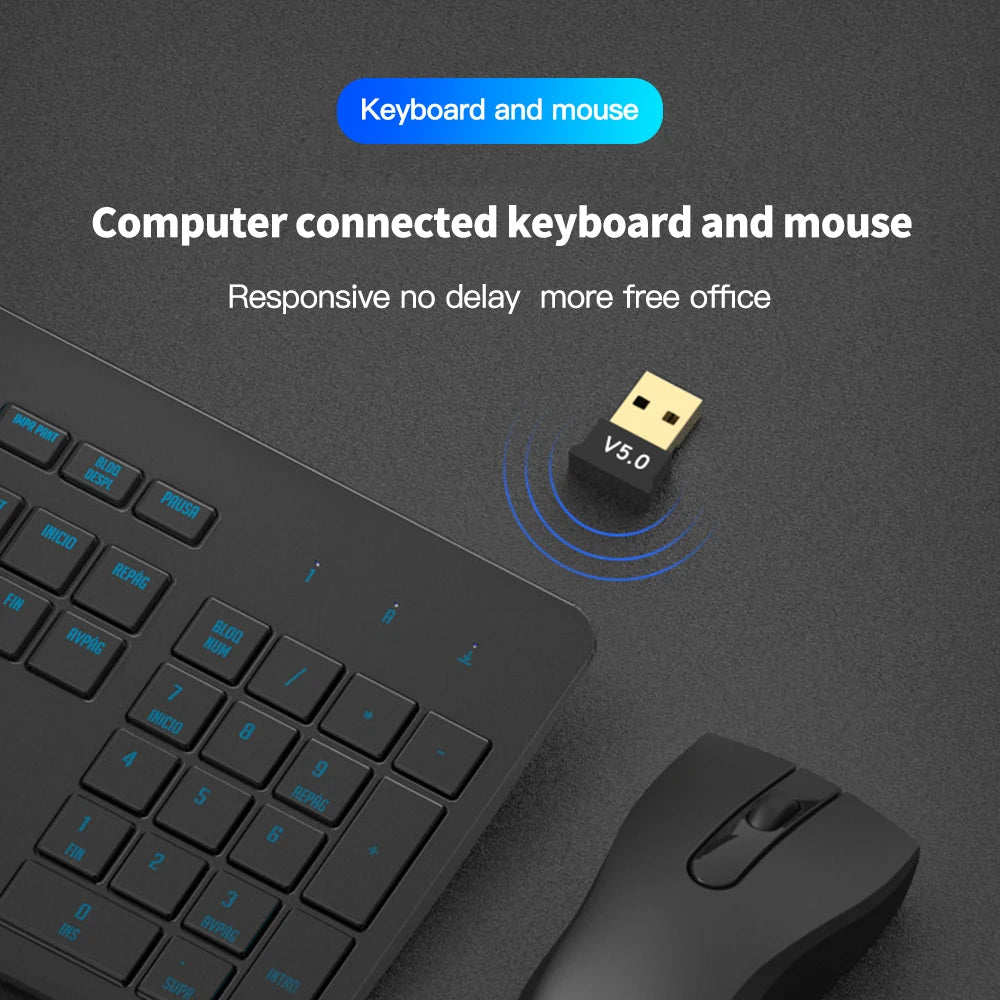 USB Bluetooth 5.0 Adapter USB Bluetooth Receiver Bluetooth Dongle For PC Laptop Wireless Speaker Audio Receiver USB Transmitter Zpaxo