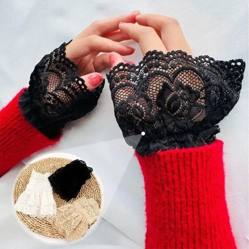 Clothing Accessory Lace Trim Fake Cuff Detachable Hollow False Sleeve Cuffs Lace Cuff Zpaxo