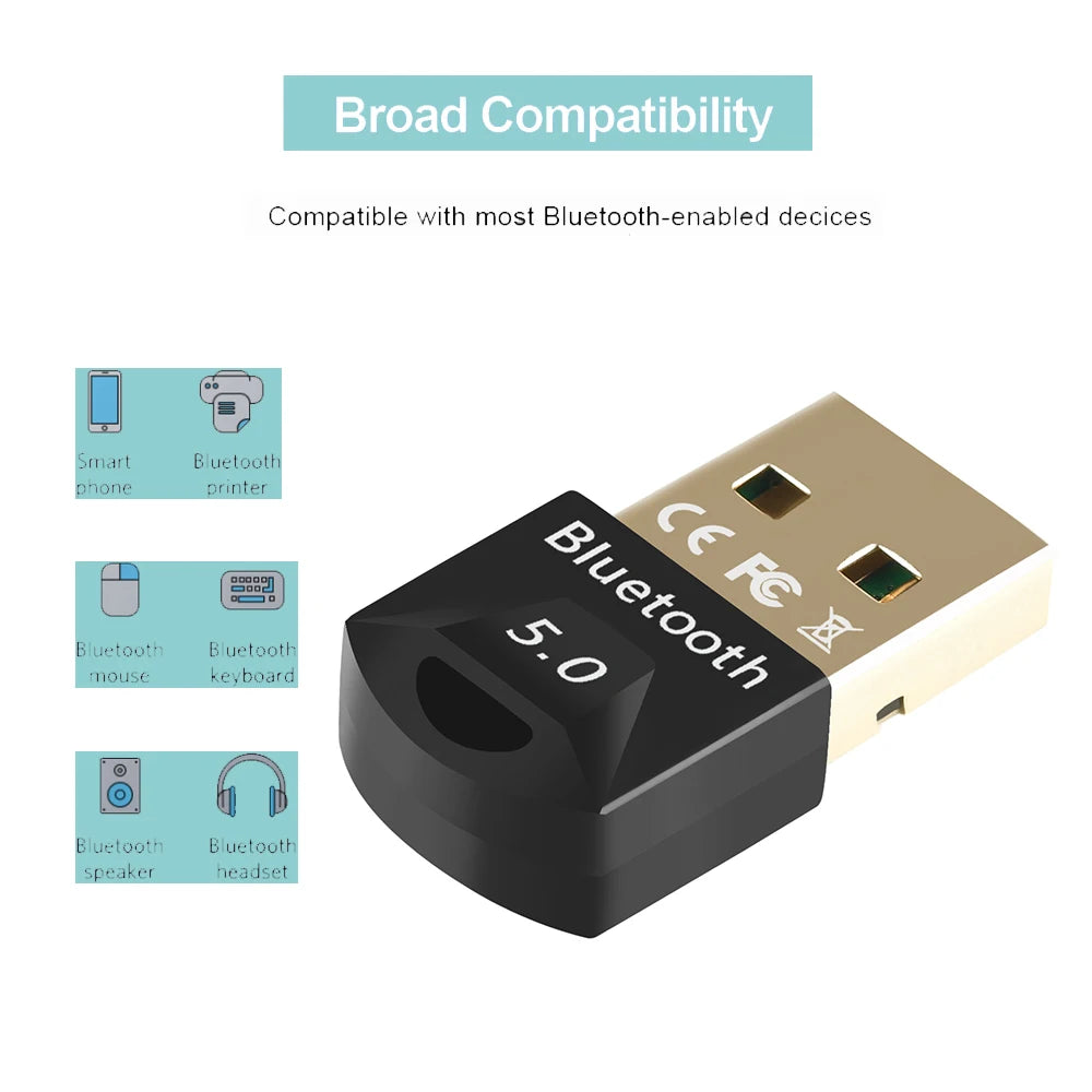 USB Bluetooth-compatible 5.0 Adapter Receiver Wireless BT Dongle High Speed Transmitter Wireless USB Adapter Zpaxo