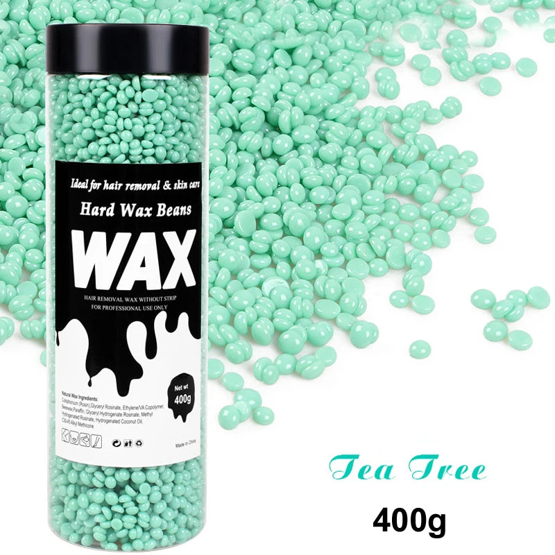400g Canning Wax Beads For Hair Removal Hot Film Painless Waxing Beads Heating Wax Machine Body Bikini Face Legs Hair Removal Zpaxo 038-400g-TeeTree