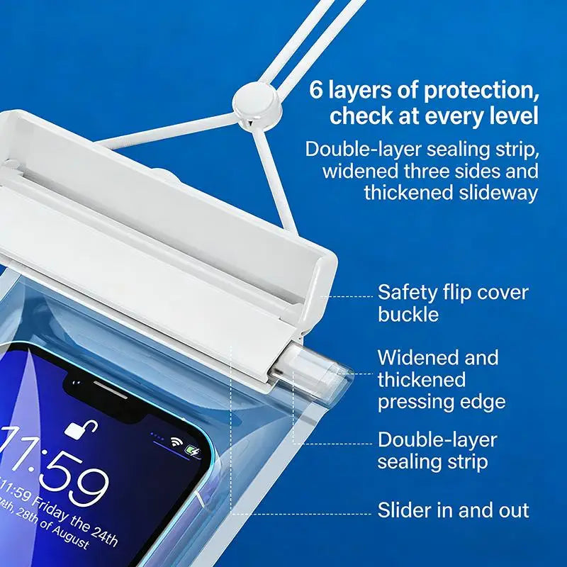 Waterproof Touchscreen Phone Pouch – Crossbody Swimming Bag