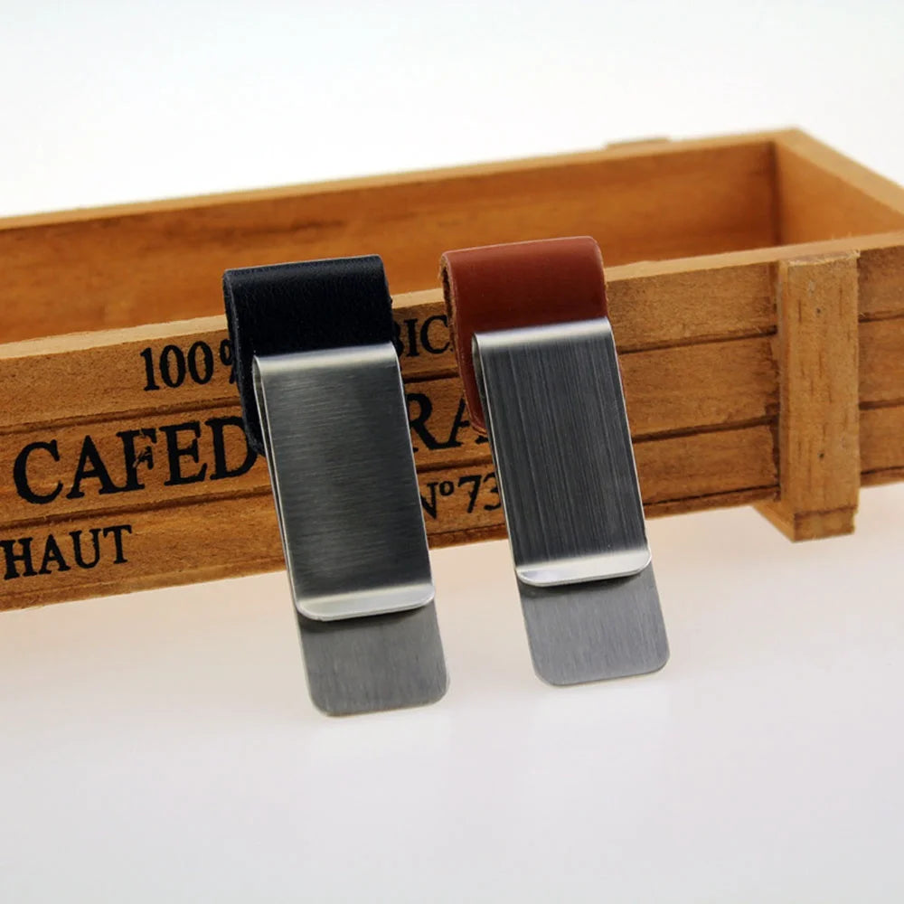Metal Stainless Steel Pen Clip Retro Holder Notebook Clamp Student Zpaxo