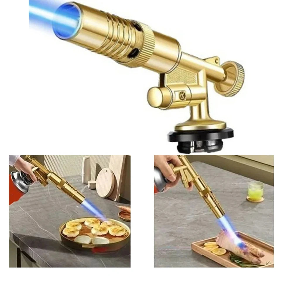 Portable Gold Copper Gas Welding Torch, High Temperature Flame for BBQ, Cooking, Brazing Zpaxo
