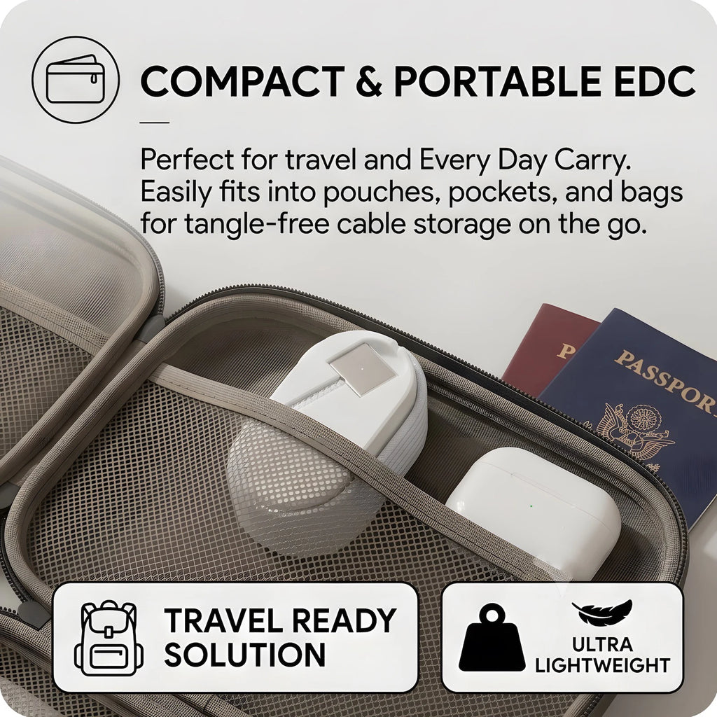 3D Printed Cable Organizer Macbook Air Magsafe 3 Cord Winder Portable