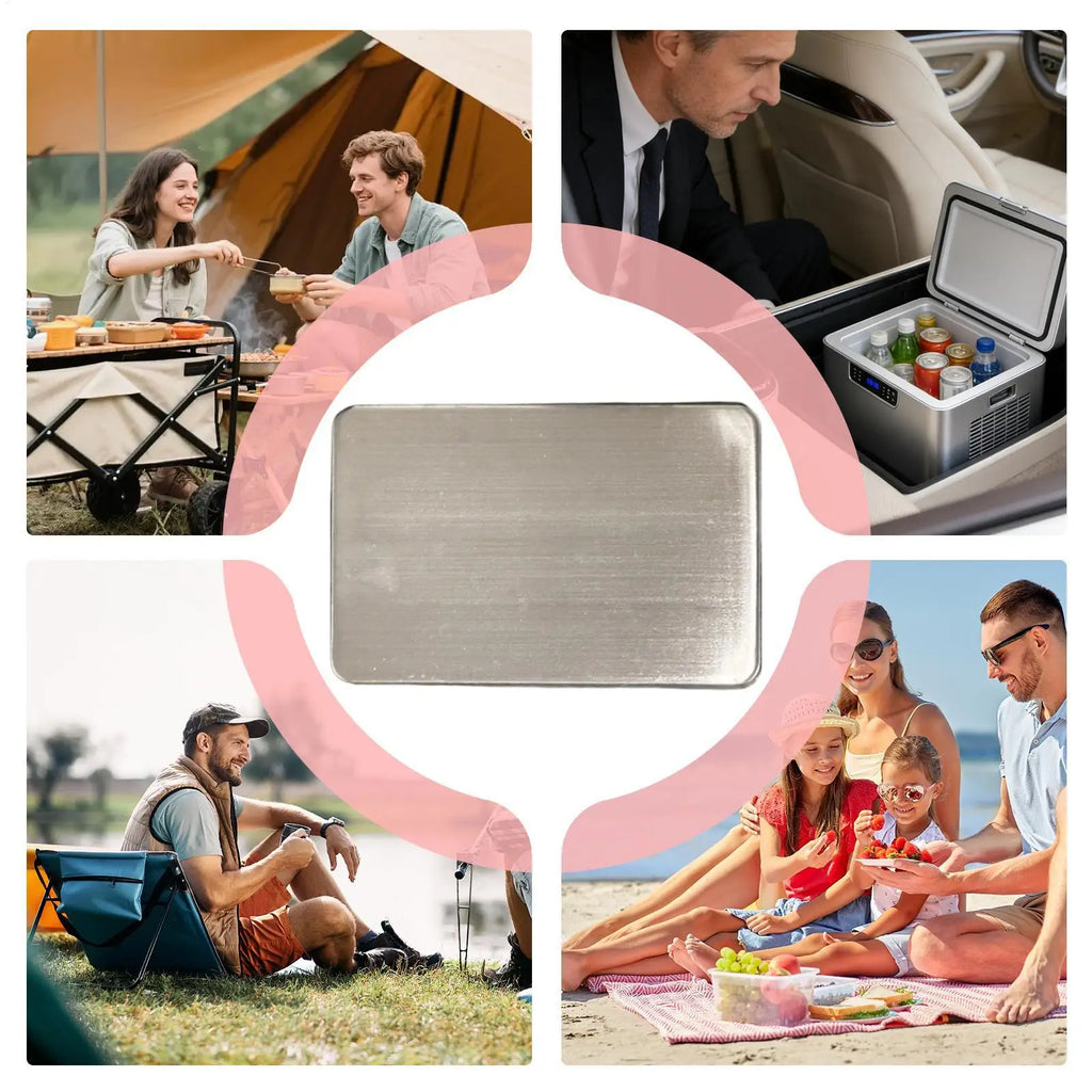 Ice Stainless Steel Reusable Food Cooling Lunch Box Plate Women Men