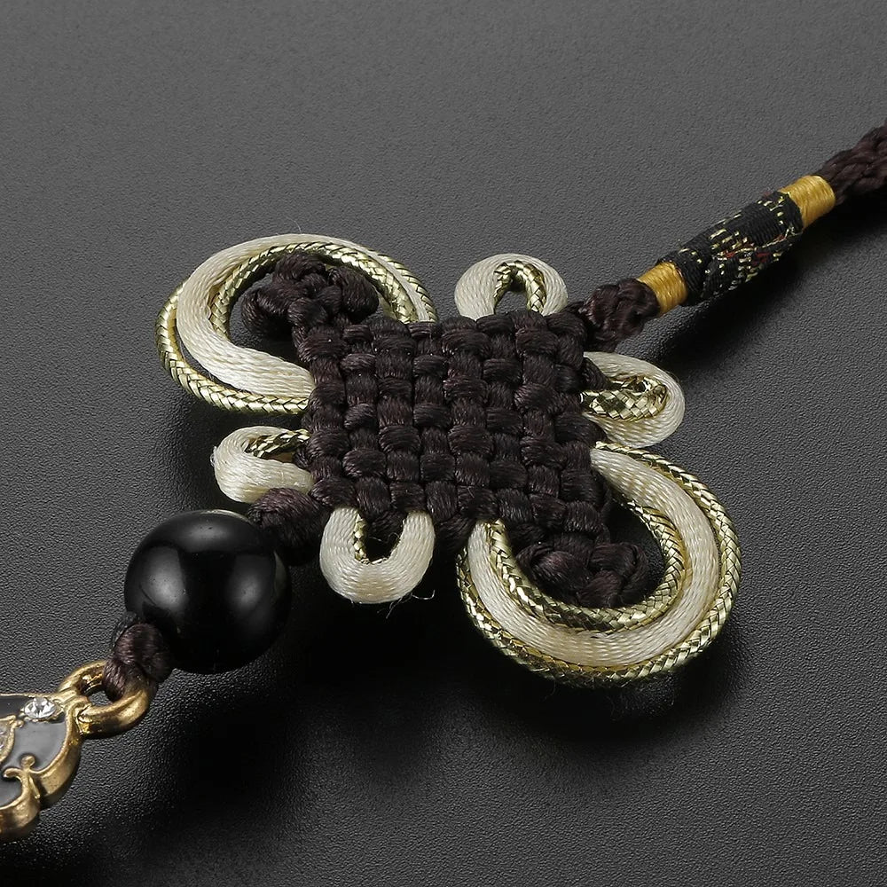 Retro Cross Car Pendants Decorative Tassel Rearview Mirror Pendant Zpaxo