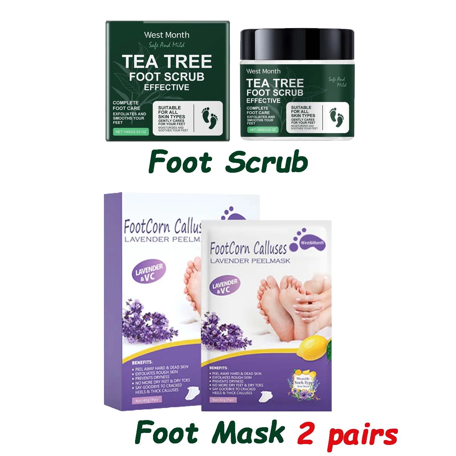 Hoygi Tea Tree Foot Scrub – Exfoliate & Soften Dry Feet Foot Scrub Zpaxo Mask and Scrub