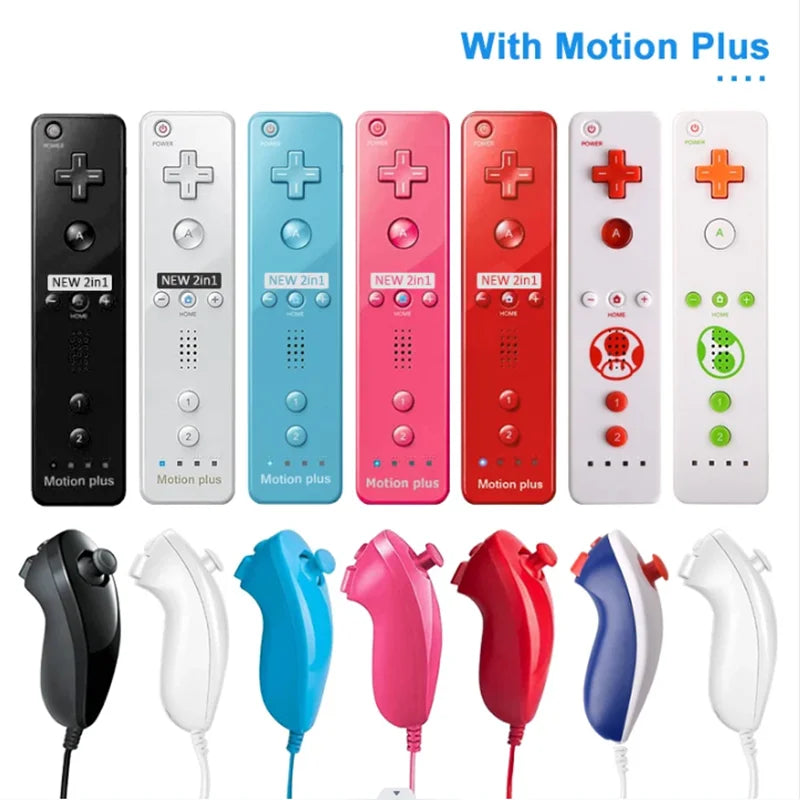 Pair Motion Remote Controller Wii Gamepad Nunchuck Nintendo Games
