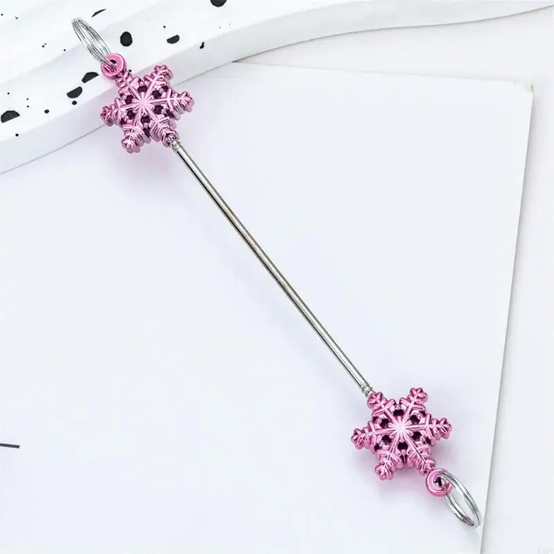 6 Metal Snowflake Ornament DIY Bead Crafts Christmas Tree Holiday