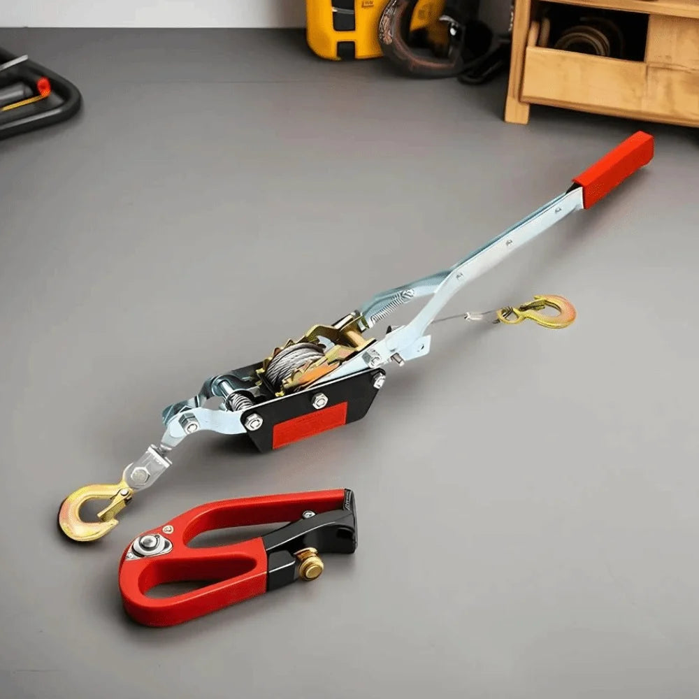 Double Hook Manual Winch Hand Lever Ratchet Mechanism Tightener Heavy Zpaxo