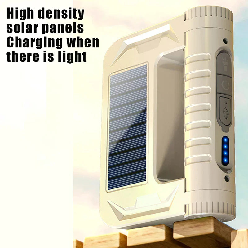 Outdoor LED Solar Camping Light 2200mAh Portable Tent Lantern Emergency Waterproof Hanging Lights Lighting Long Battery Life Zpaxo Black