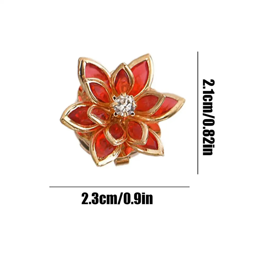 Flower Cuff Links Elegant Vintage Gold Lotus Shape Adjustable Button