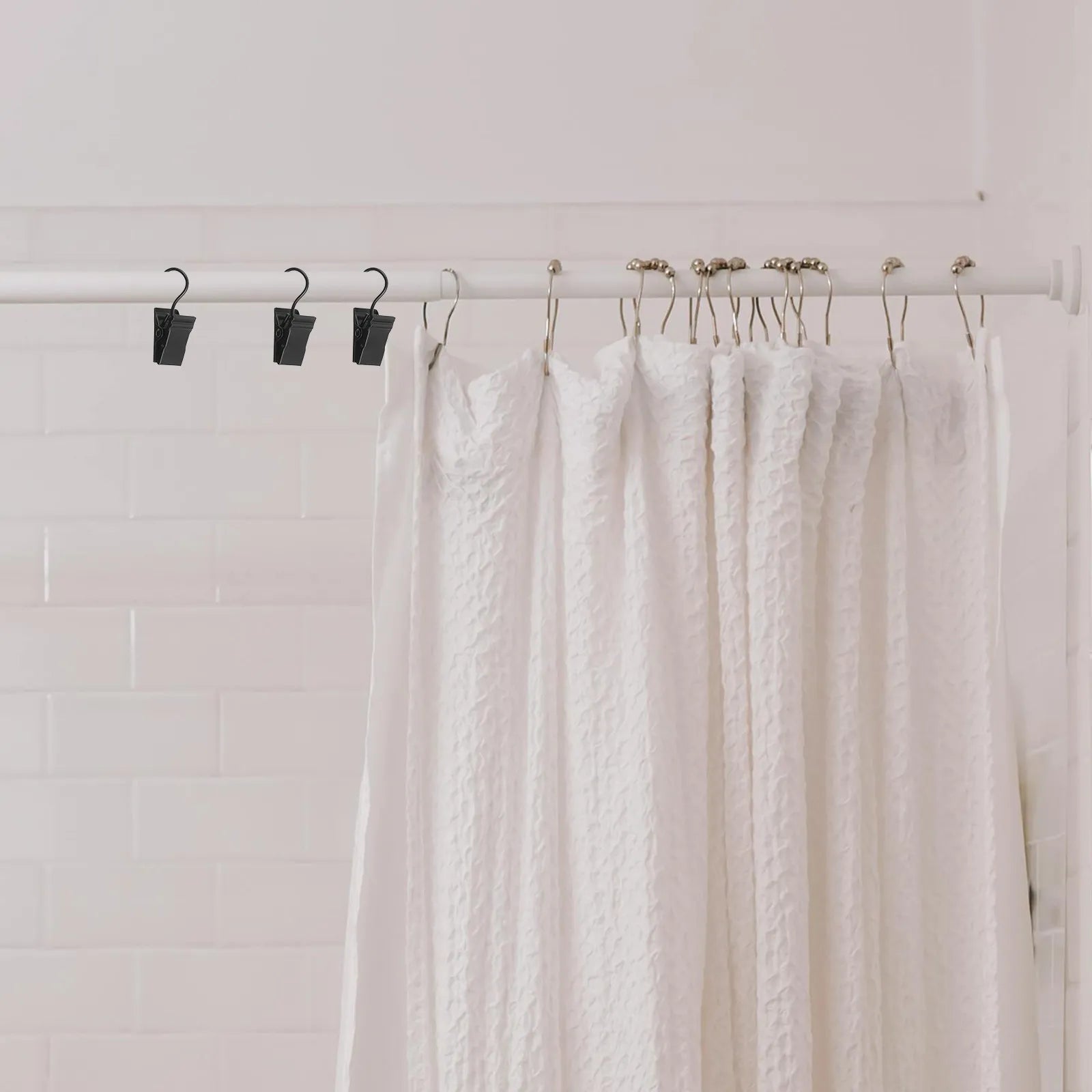 Heavy Duty Iron Hanging Clips Shower Curtains Adjustable Clip Width