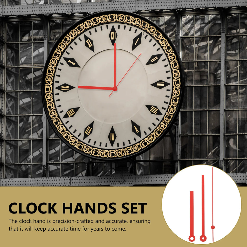 10 Sets Clock Wall Hand Alarm Clocks Repair Digital Red Aluminum DIY