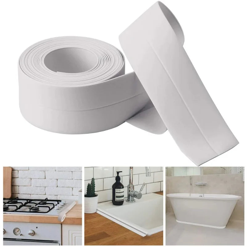 3.2M Self-adhesive Sealing Tape PVC Oil-Proof Kitchen Sink Edge Caulk Tape Waterproof Bathroom Toilet Corner Wall Sticker Zpaxo