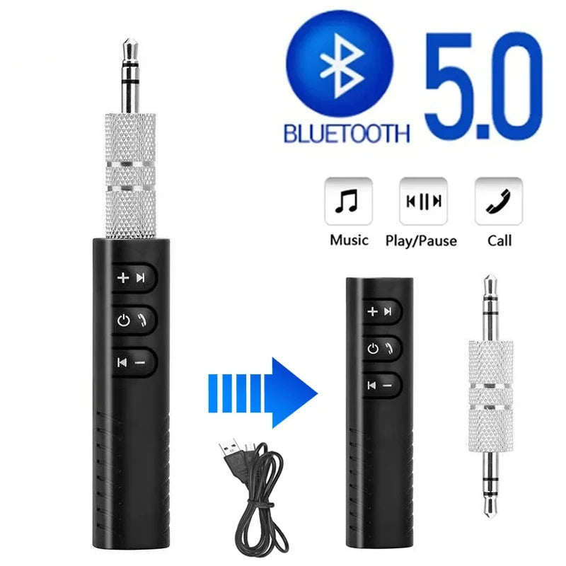 Wireless Bluetooth-compatible Audio Receiver Jack AUX Car Transmitter