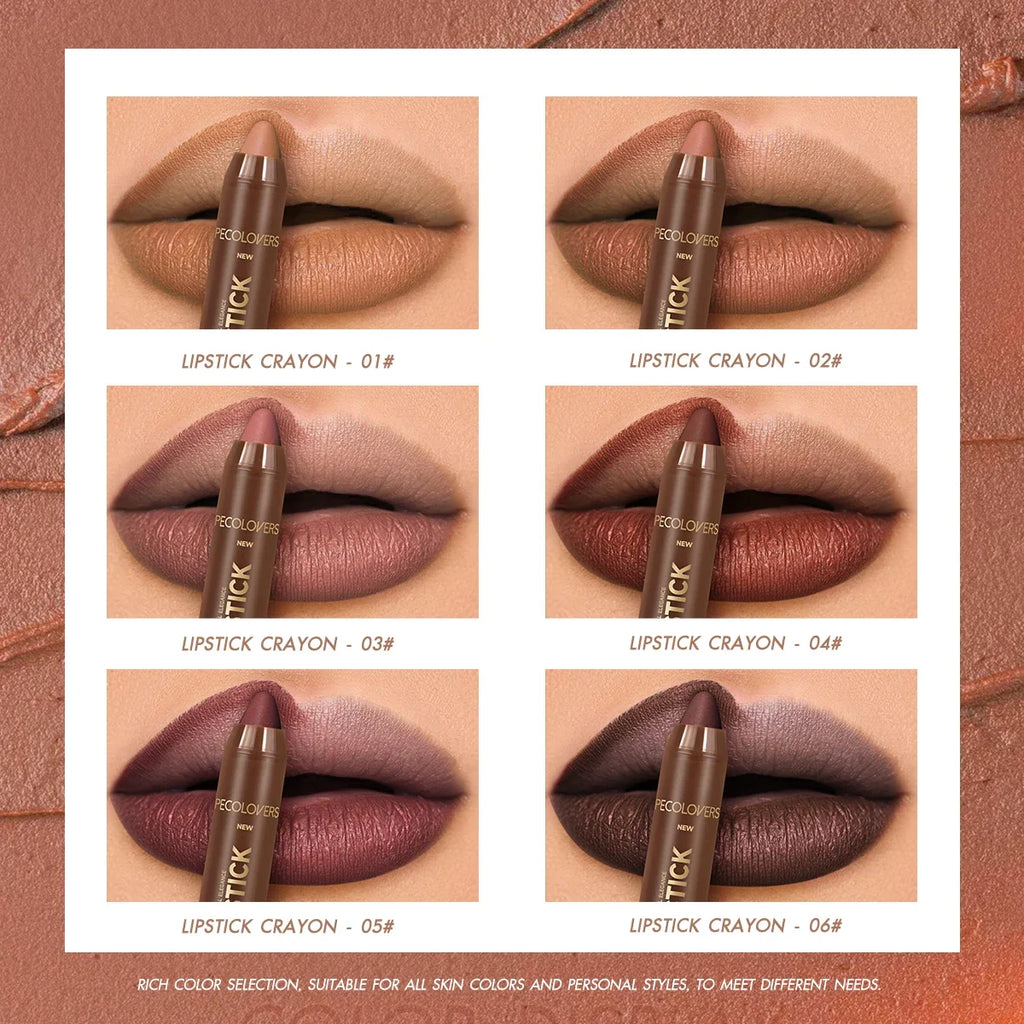 1PC Cocoa Brown Chocolate Color Soft Matte Lipstick，Women Gift Zpaxo