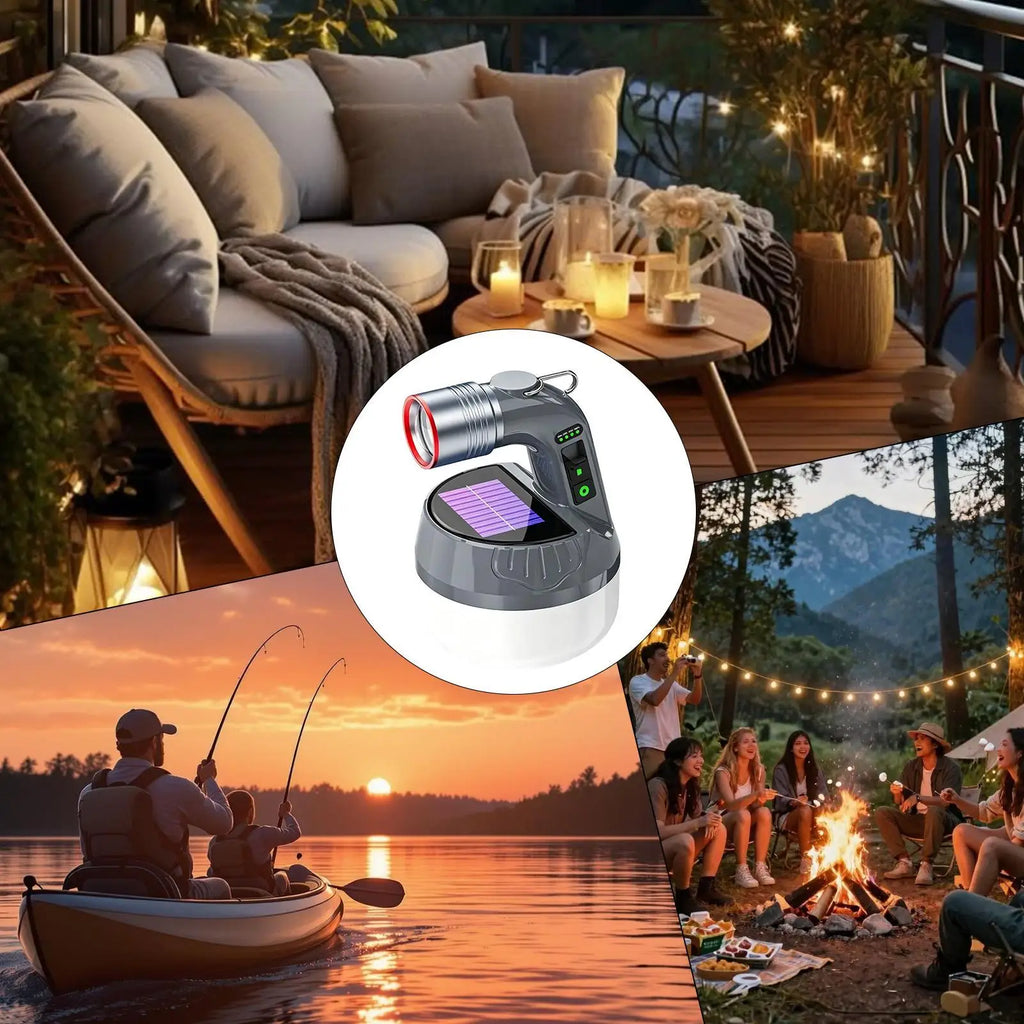 Solar Camping Lantern USB Rechargeable Decorative Table Lamp Powered