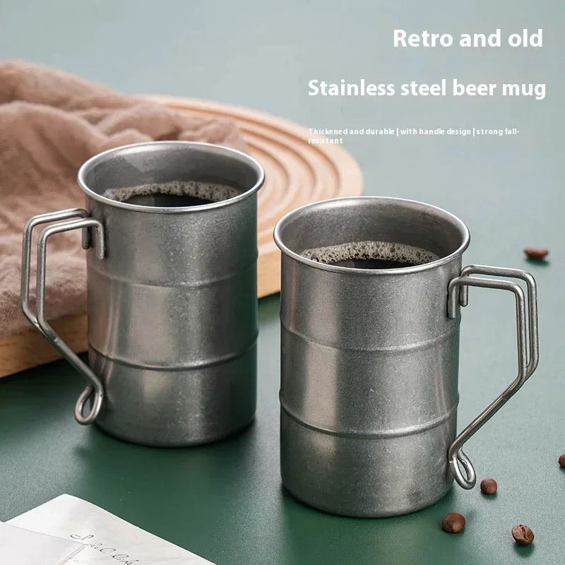 304 Stainless Steel Vintage Outdoor Marco Cup, Water Cup, Industrial Style, Creative Coffee, Camping, Picnic, Beer Coffee Mug Zpaxo