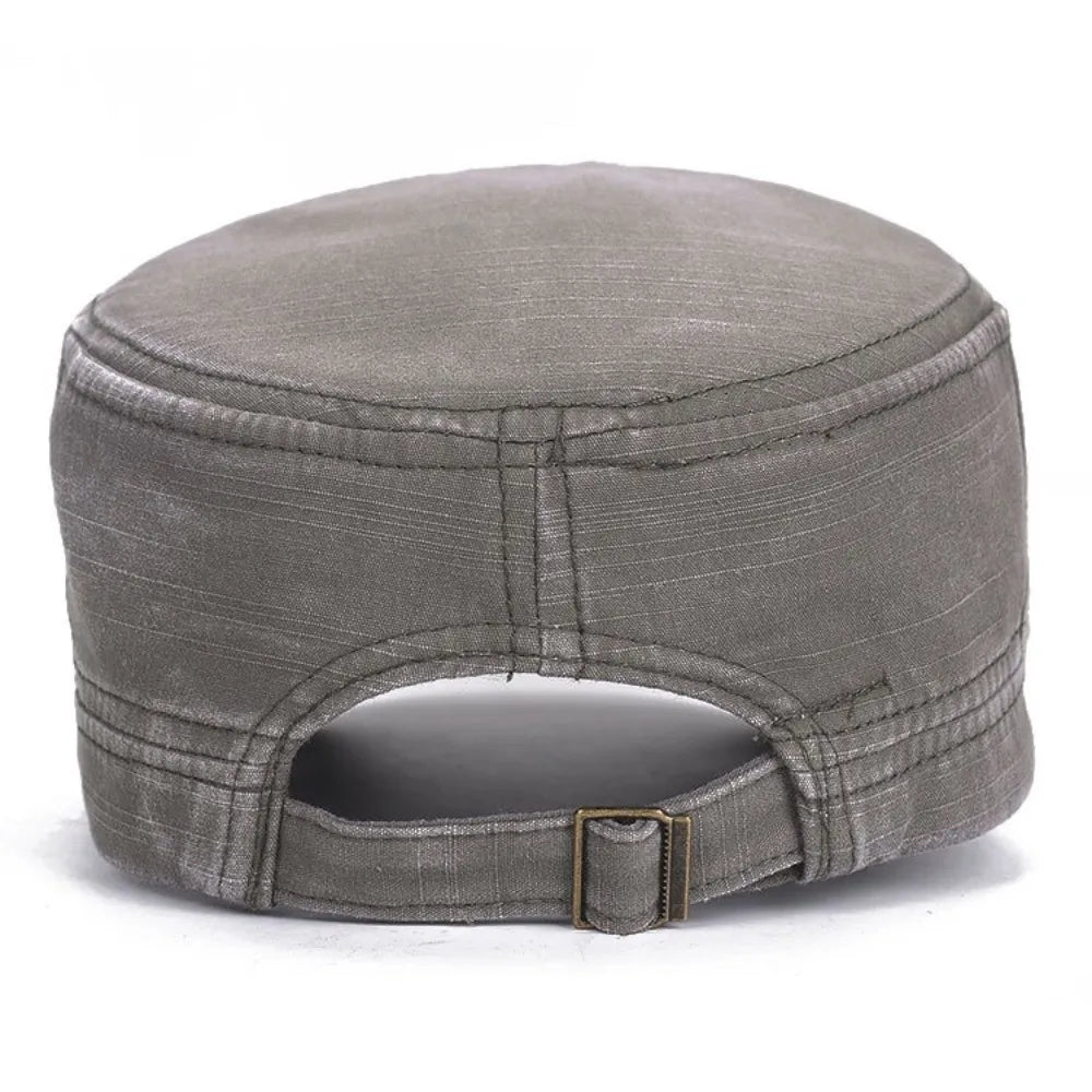 Fashion Anti-UV Fishing Hat Cotton Adjustable Sun Hat Retro Outdoor Sunscreen Flat Top Hat Men Women Zpaxo
