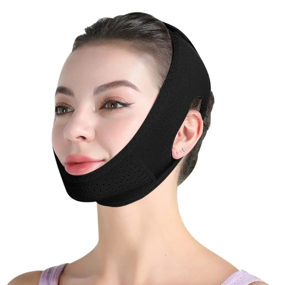 New Adjustable Face Slimming Strap Jawline Shaper Face Slimming Chin Strap Jaw Strap V Line V Face Strap for Sleeping Zpaxo black