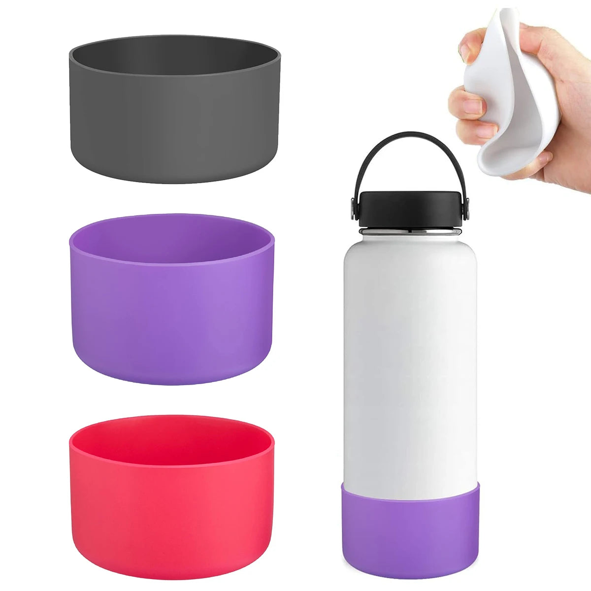 Silicone Bottom Boot for Wide Mouth Water Bottles 12–40oz