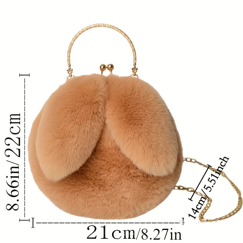 Cute Rabbit Ear Plush Chain Bag Single Shoulder Crossbody Phone