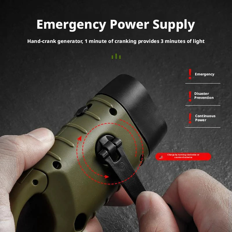 ESMARTER Solar Hand Crank LED Flashlight – Emergency Camping Torch