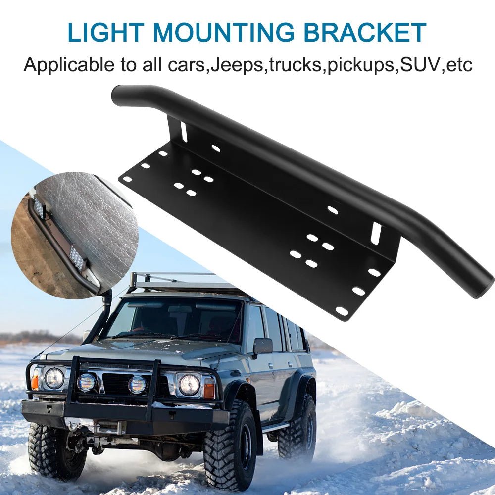 Off Road LED Light Bar Frame Holder Universal Front Bumper License