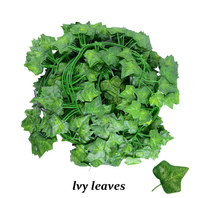 12 Artificial Ivy Fake Vines Garland Hanging Plants Green Leaves Zpaxo lvy leaf 48 pack