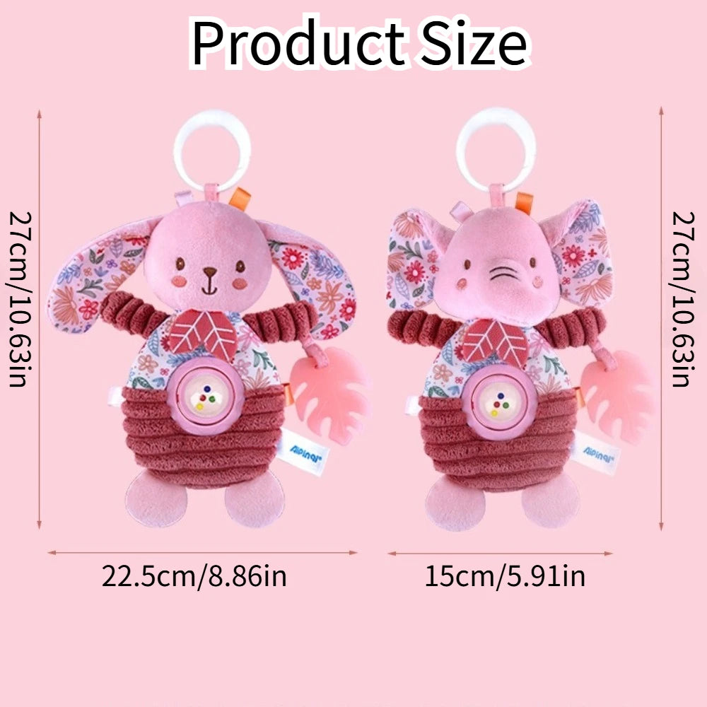 Baby Pink Crib Hanging Toy Cartoon Car Mounted Plush Auditory